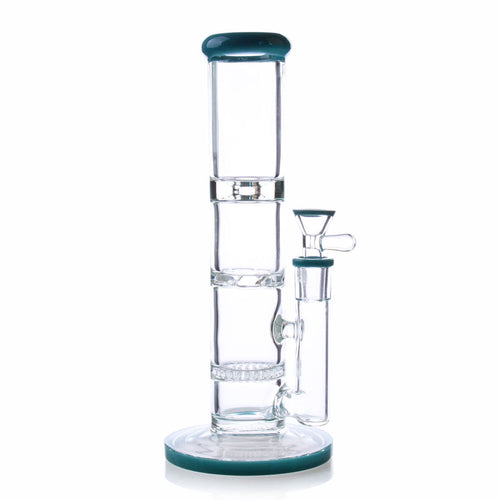 Candy-colored blue glass 10-inch straight tube dab rig, 14mm – Online Smoke and Vape