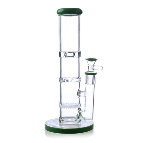 Candy-colored green glass 10-inch straight tube dab rig, 14mm – Online Smoke and Vape