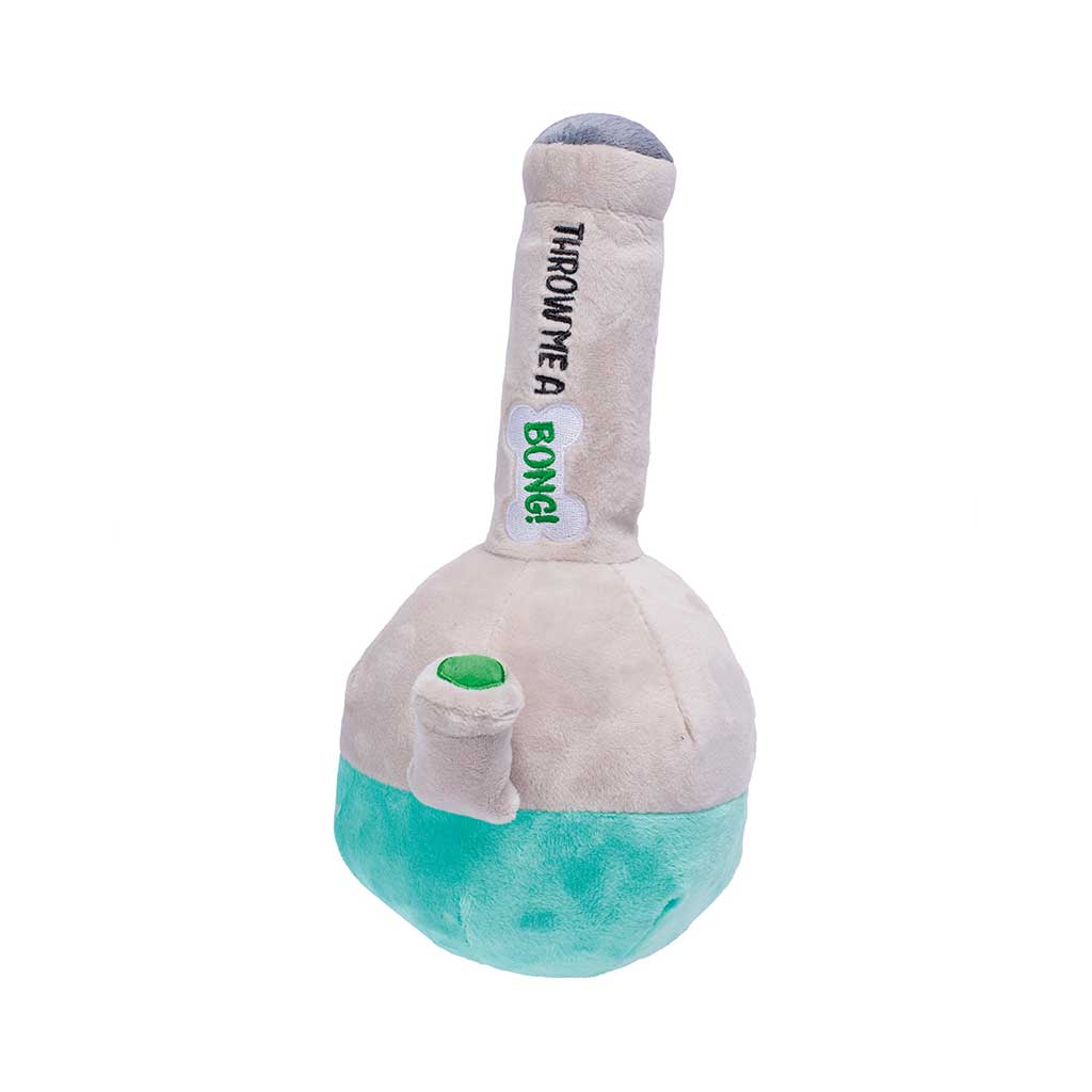 Bong squeaky plush dog toy, angle view – Online Smoke and Vape