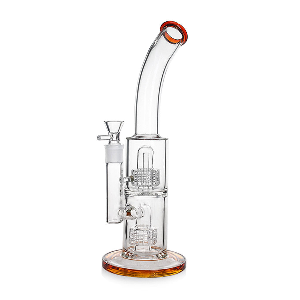 Amber 14-inch double matrix perc oil dab rig, 18mm female – Online Smoke and Vape