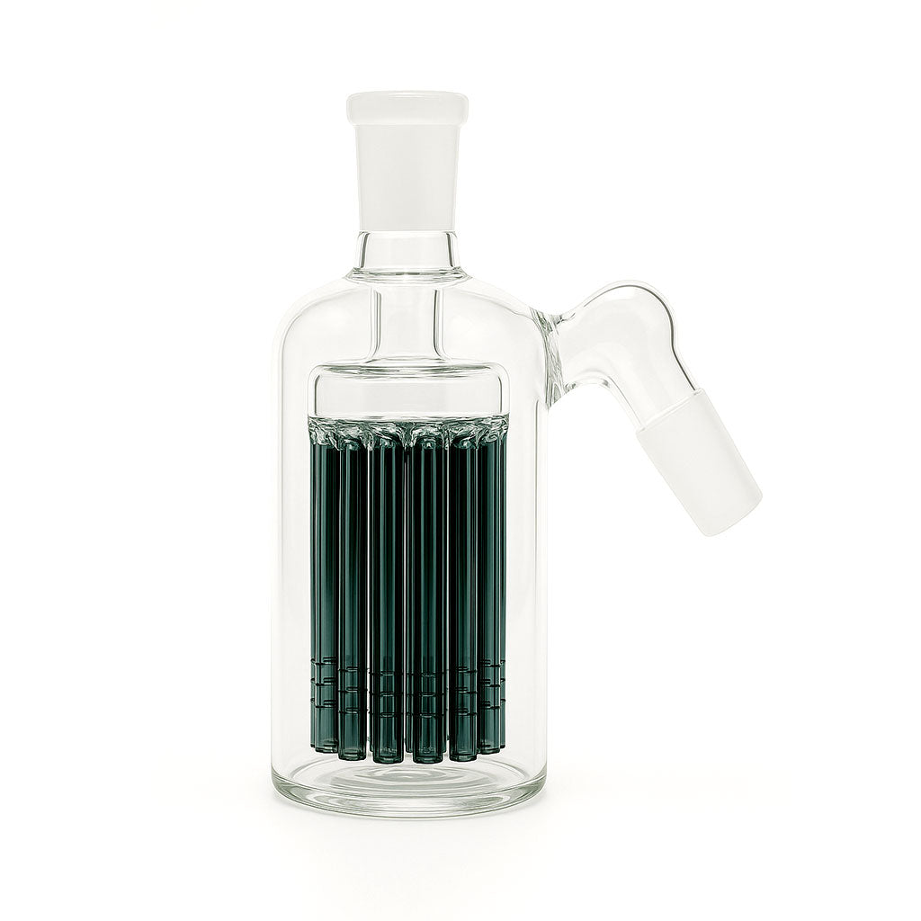 14mm 45° 8-arm tree perc teal glass ash catcher – Online Smoke and Vape