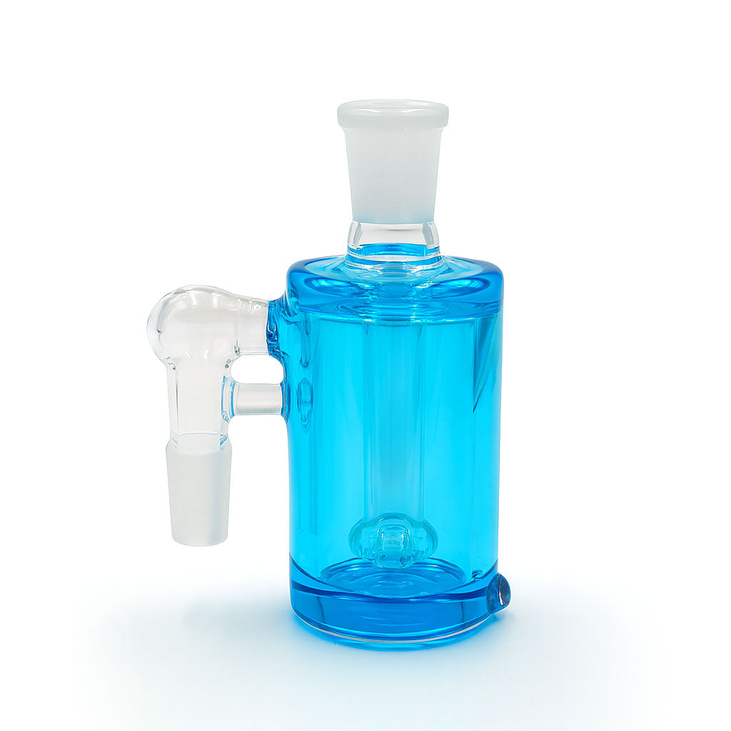 Cyan blue opaque glass showerhead perc ash catcher, 14mm 90° – Online Smoke and Vape