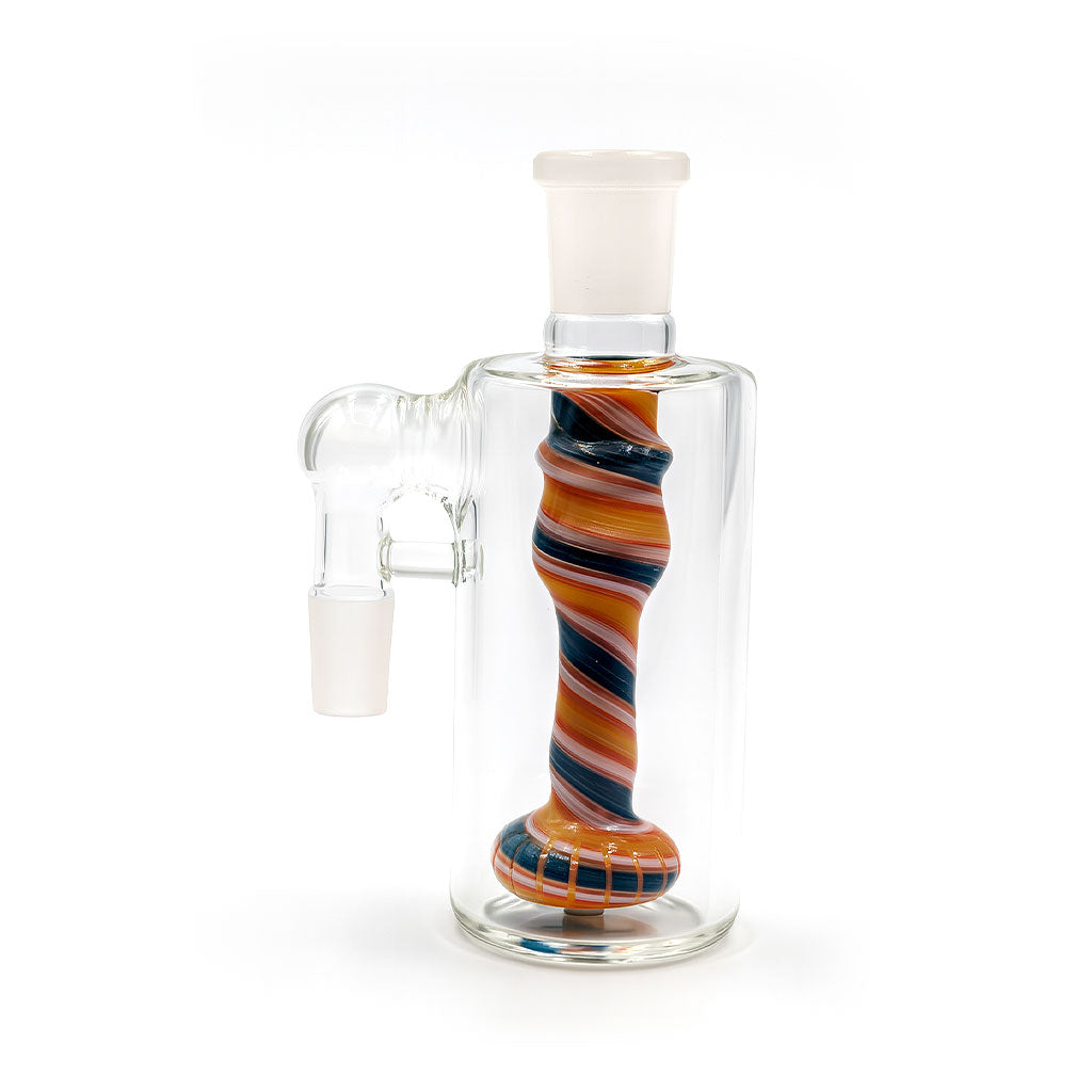 Sunset swirl handblown showerhead perc ash catcher, 14mm 90° – Online Smoke and Vape