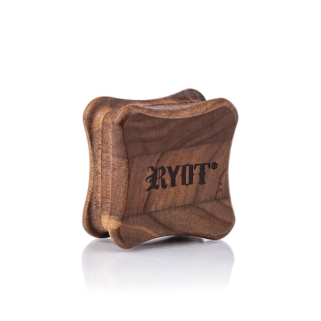 RYOT 1905 FLY walnut wood herb grinder, full view – Online Smoke and Vape
