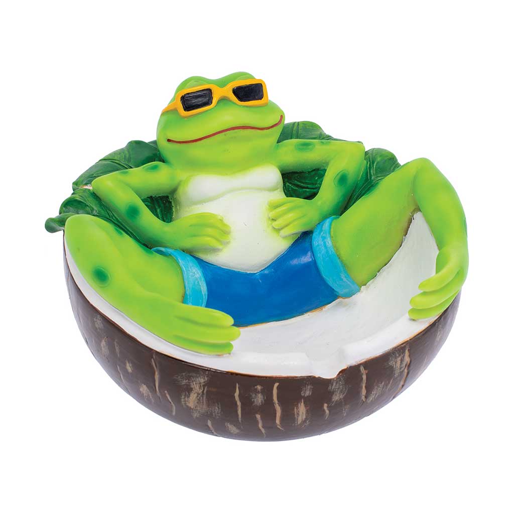 Green frog resin ashtray by Fujima, 5.5in – Online Smoke and Vape