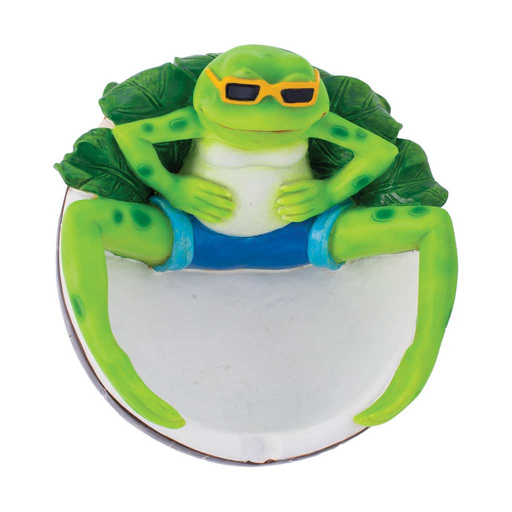 Green frog resin ashtray, top view – Online Smoke and Vape