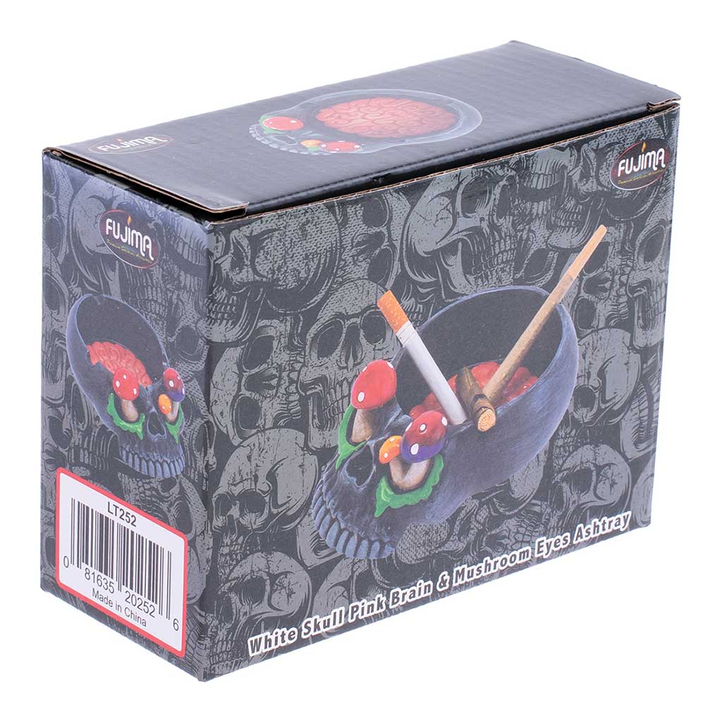 Black skull pink brain mushroom-eyes ashtray with box – Online Smoke and Vape