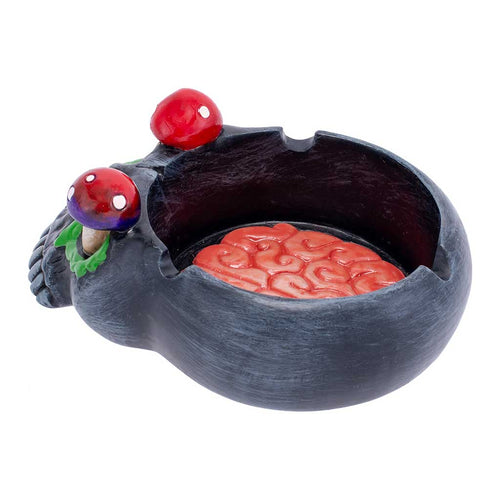 Black Skull Pink Brain & Mushroom Eyes Ashtray by Fujima
