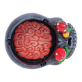 Black skull pink brain mushroom-eyes resin ashtray, top view – Online Smoke and Vape