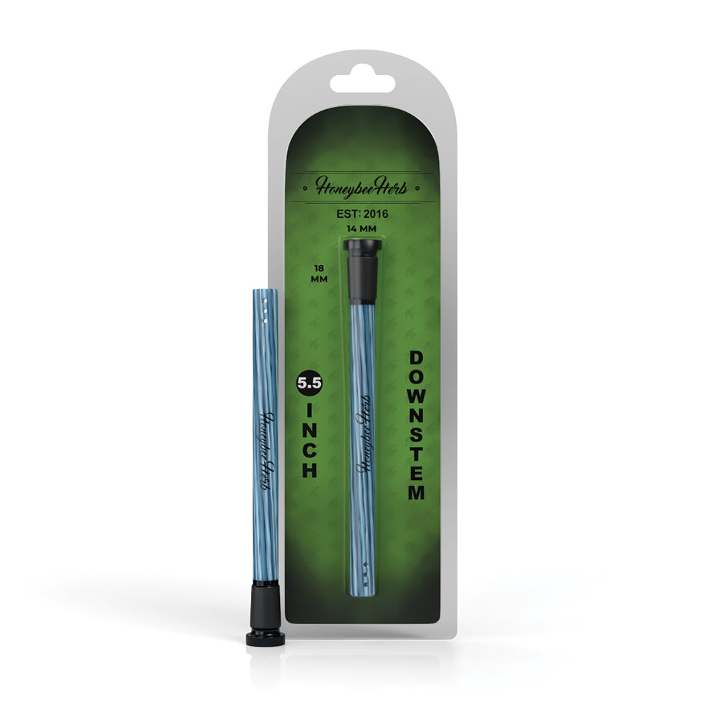 Blue Candy Stripped downstem, 5.5 inch, in packaging – Online Smoke and Vape
