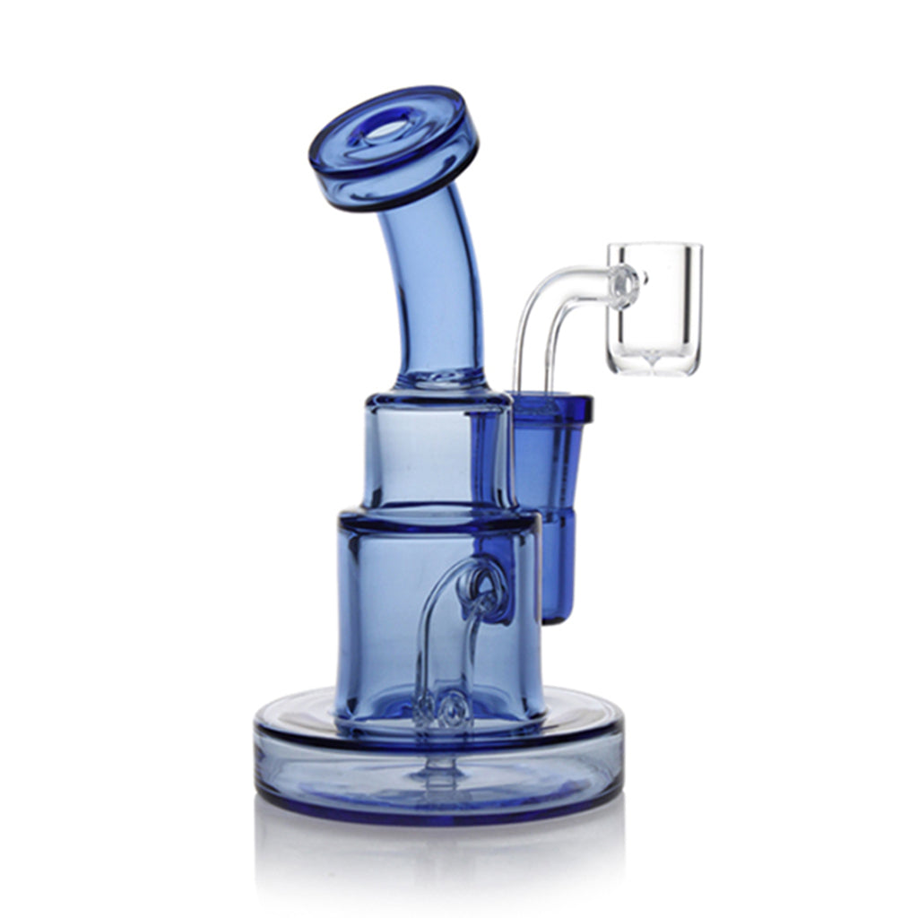 Blue translucent 5.5-inch glass dab rig, 14mm female – Online Smoke and Vape