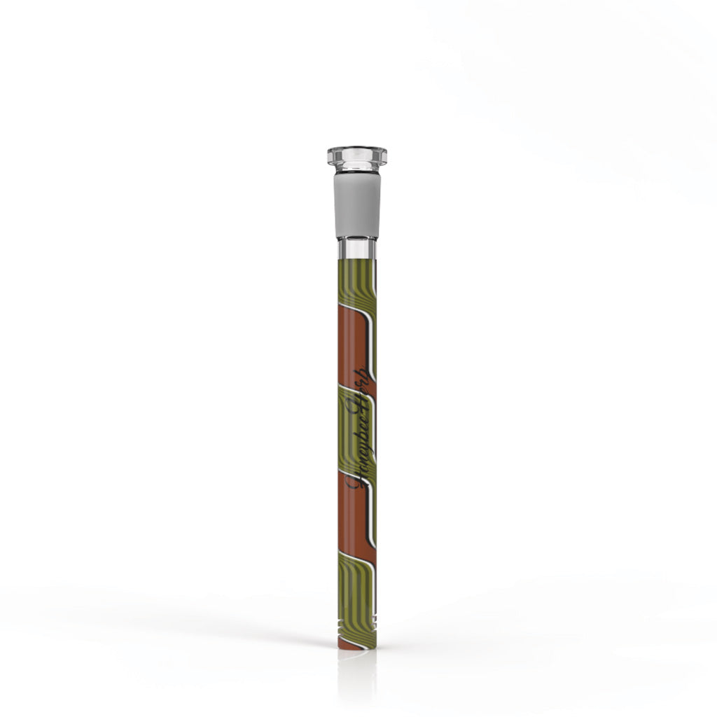 Orange-green Chromatic Stripe glass downstem, 5 inch – Online Smoke and Vape