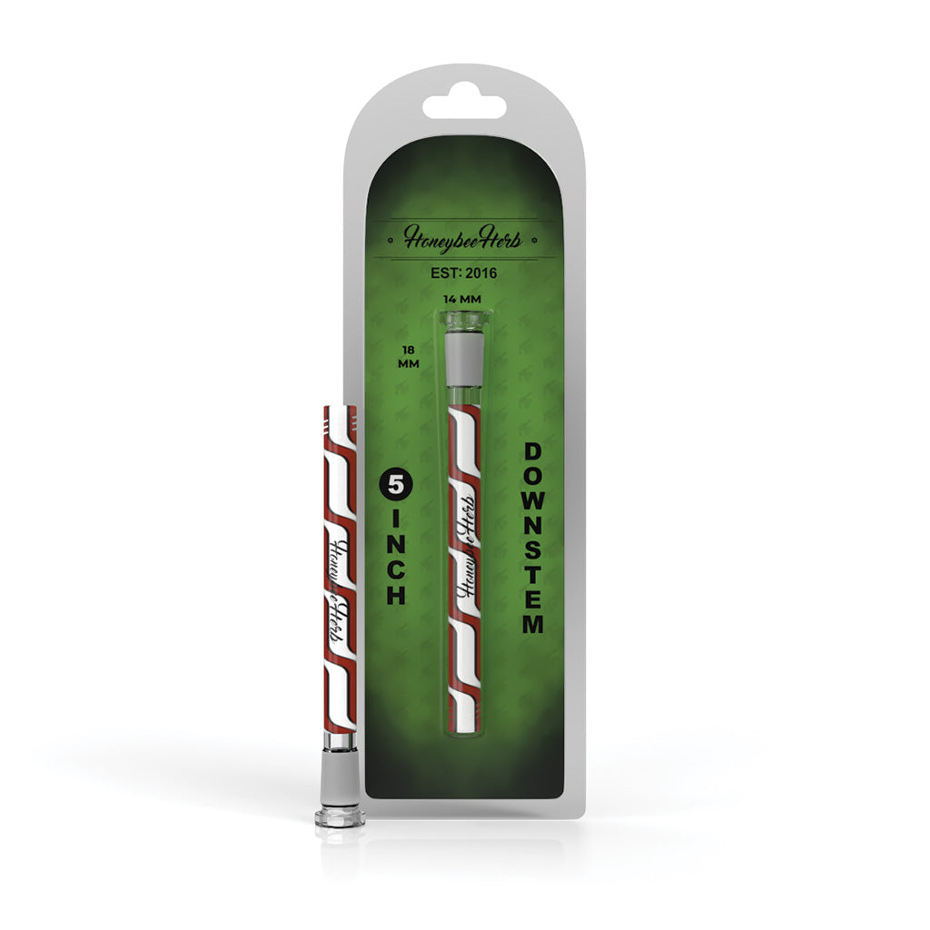 Orange-white Chromatic Stripe downstem, 5 inch detail – Online Smoke and Vape