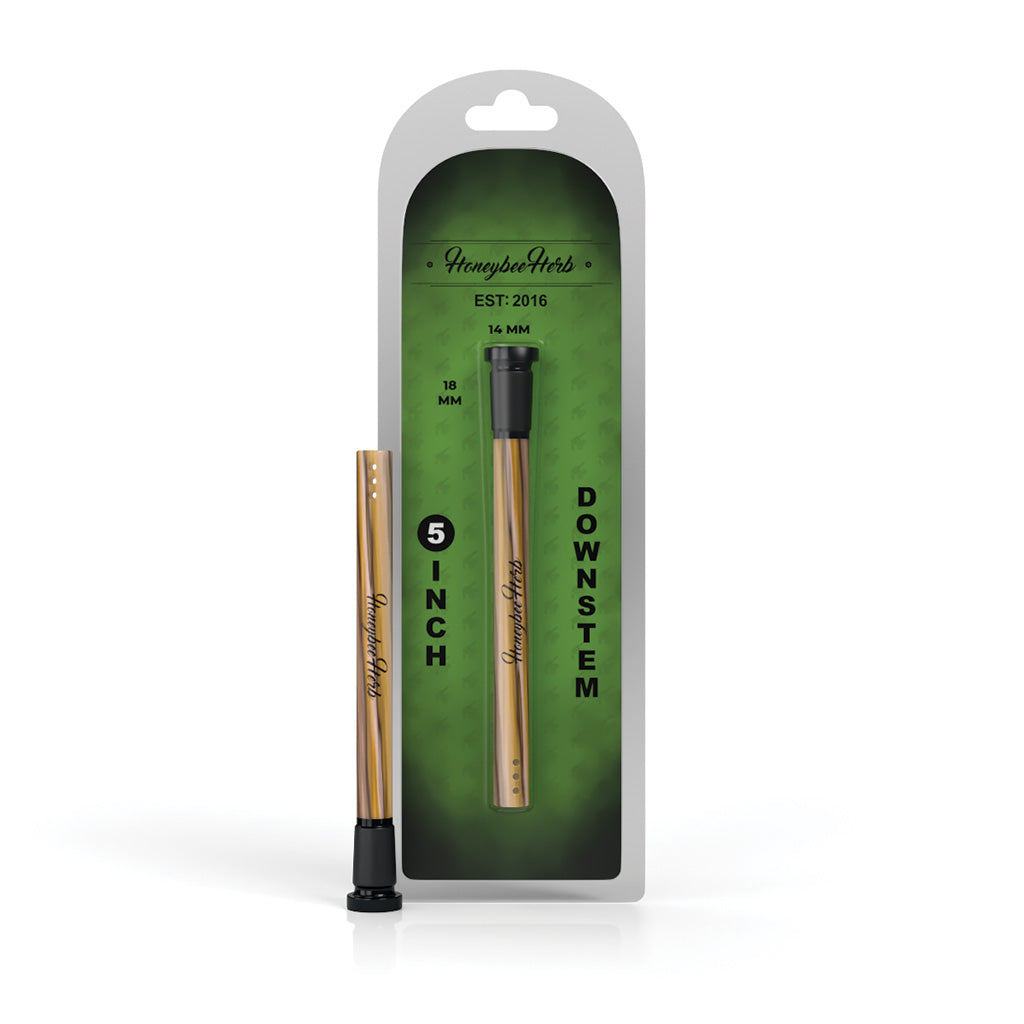 Yellow-brown Candy Stripped downstem, 5 inch, in packaging – Online Smoke and Vape