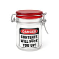 Clear airtight glass herb jar with bold printed warning label, 1.5 oz – Online Smoke and Vape