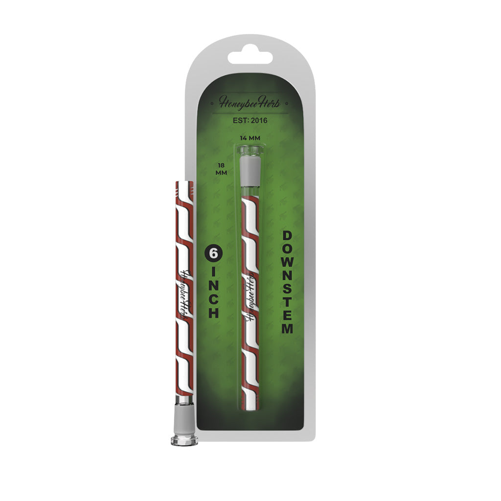 Orange-white Chromatic Stripe downstem, 6 inch view – Online Smoke and Vape