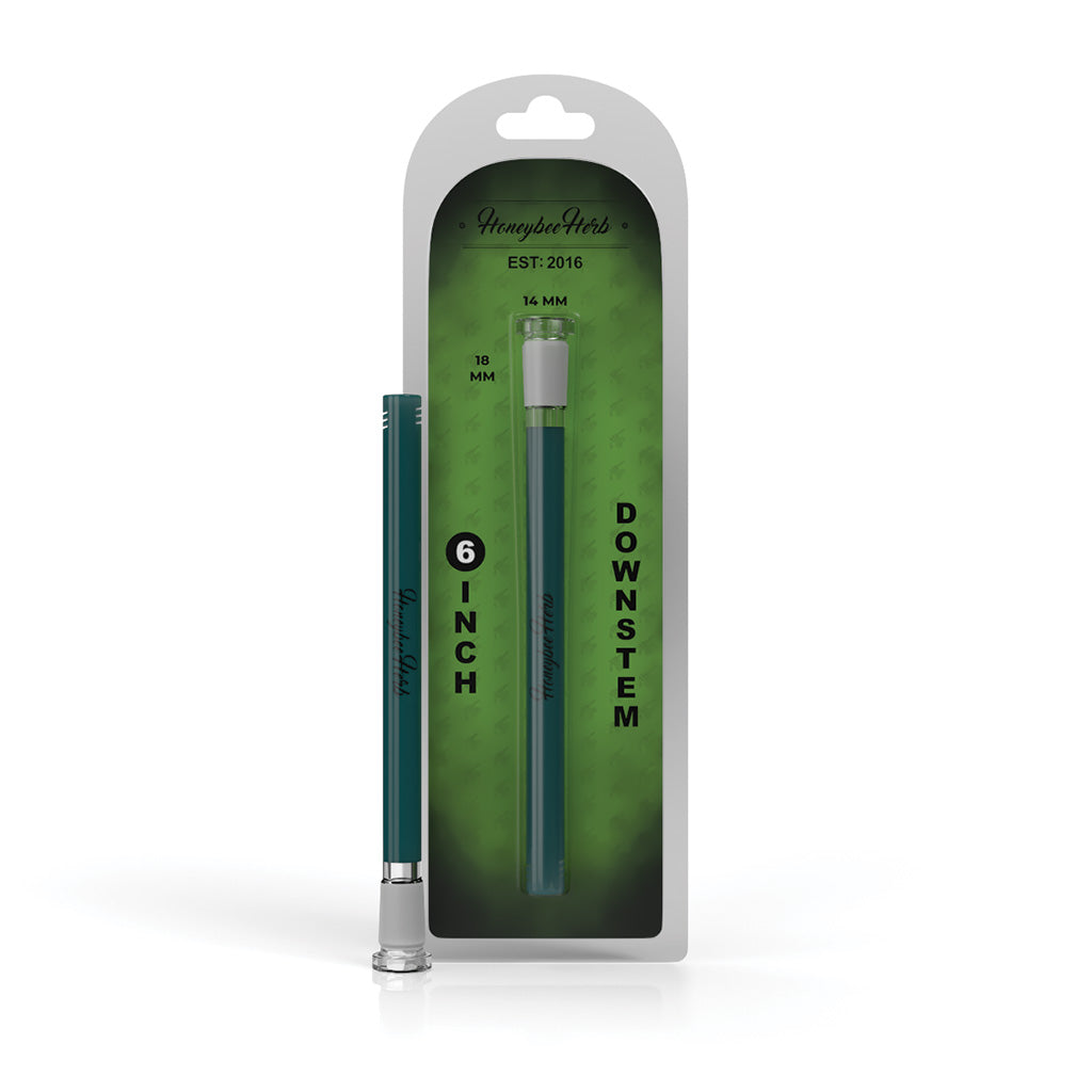 Teal Color Pop glass downstem, 6 inch view – Online Smoke and Vape