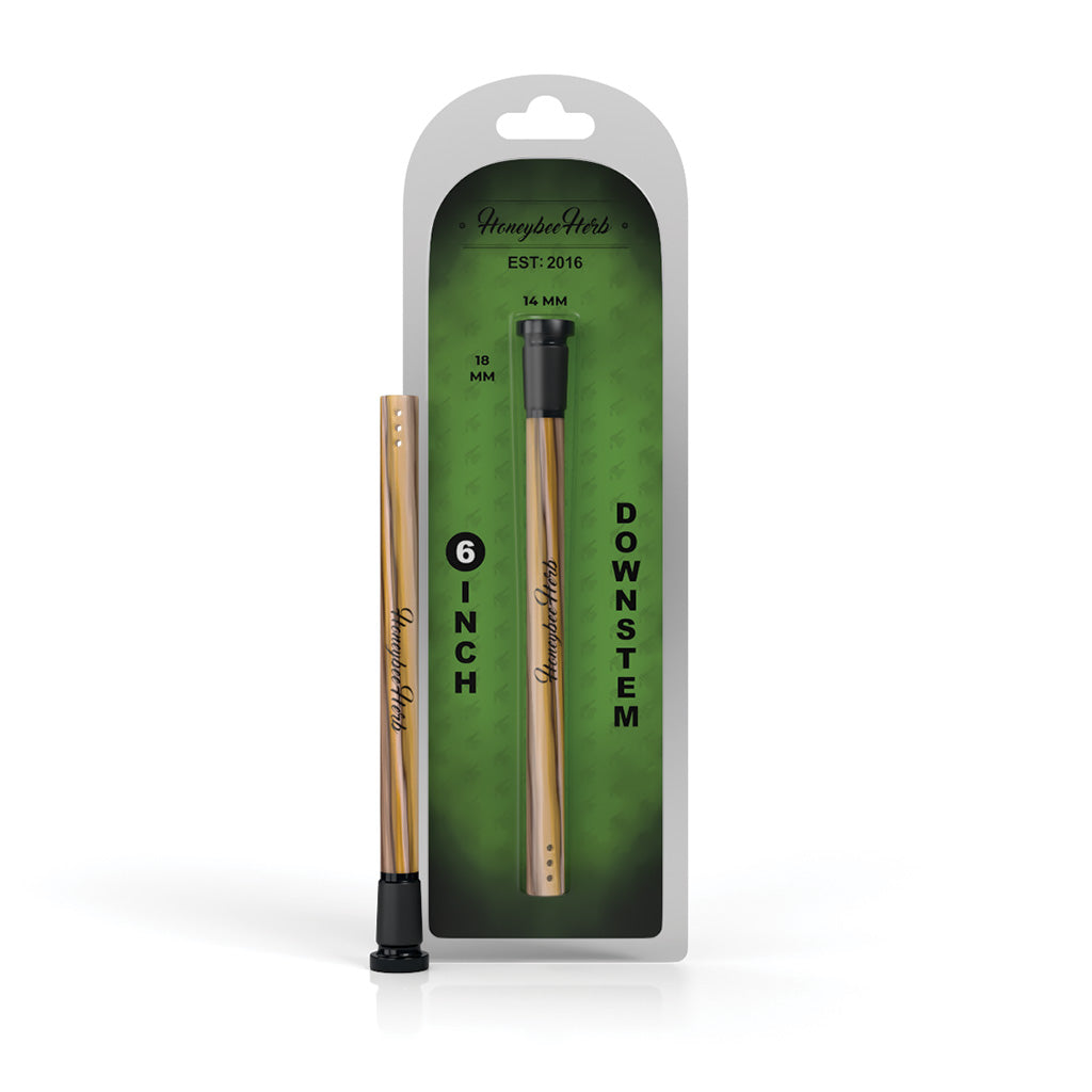 Yellow-brown Candy Stripped downstem, 6 inch, in packaging – Online Smoke and Vape