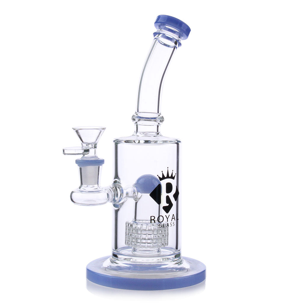 Blue 8-inch royal glass matrix perc dab rig, 14mm female – Online Smoke and Vape