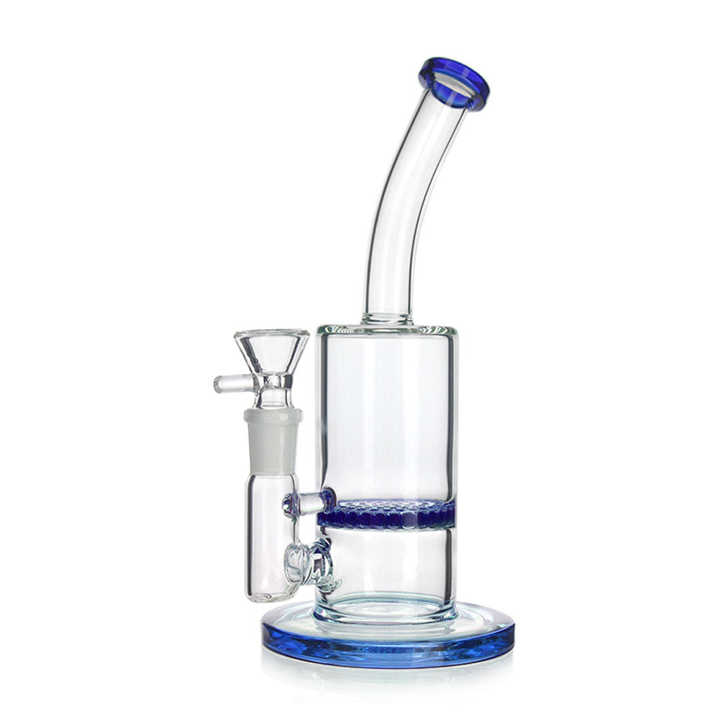 Blue 8.5-inch honeycomb perc dab rig, 14mm female – Online Smoke and Vape