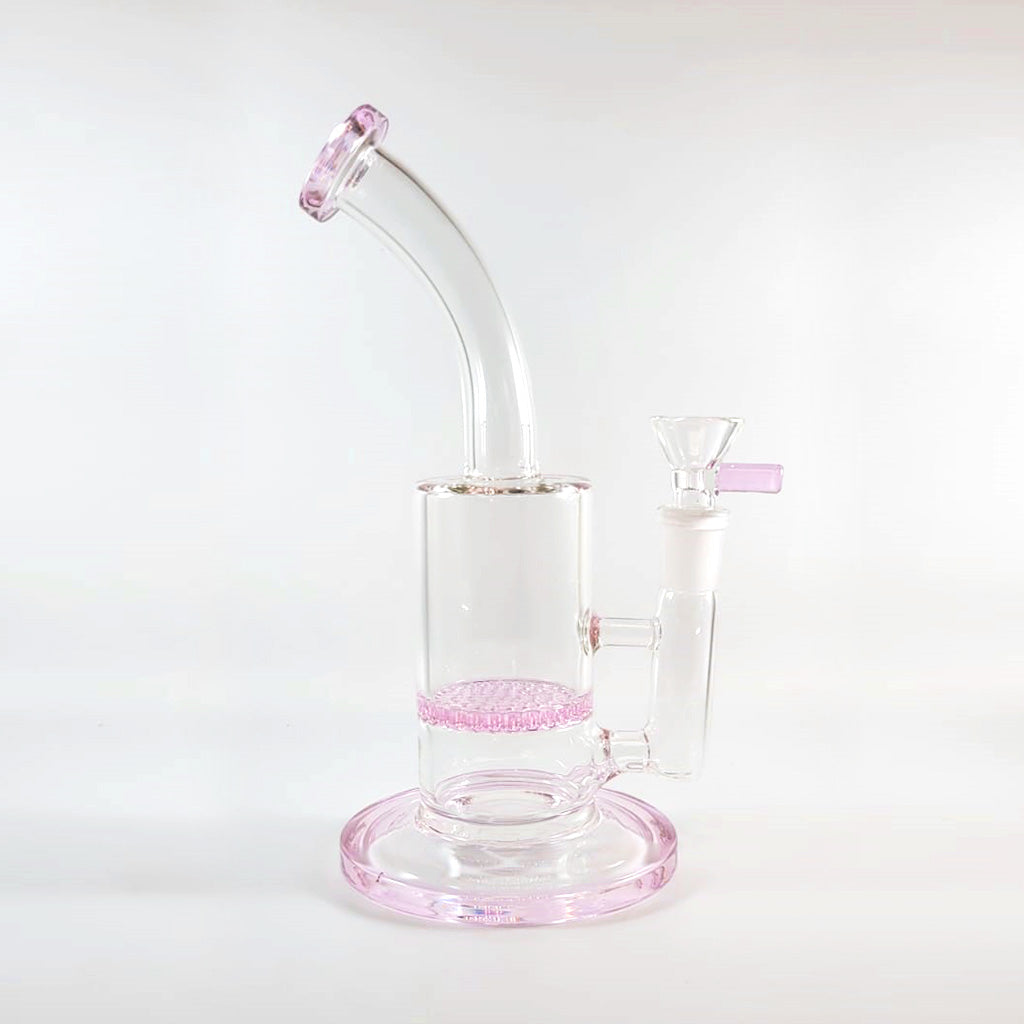 Pink 8.5-inch honeycomb perc dab rig, 14mm female – Online Smoke and Vape