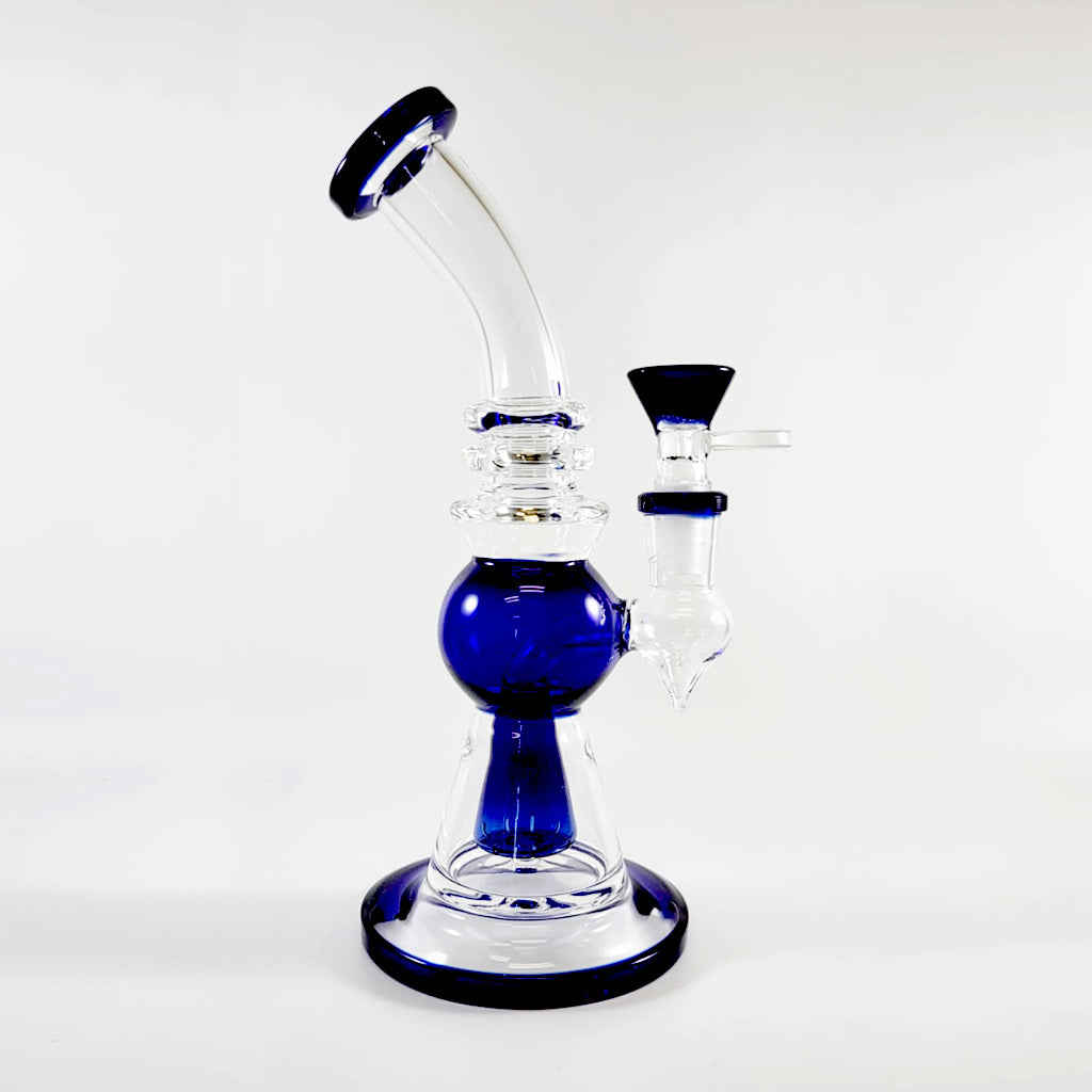 Blue 8-inch cone perc glass bong, 14mm female – Online Smoke and Vape