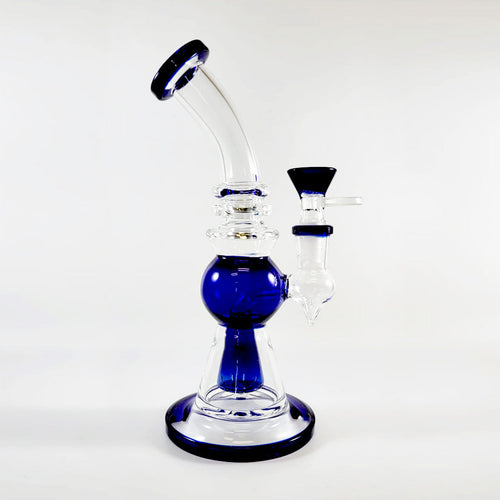 Blue 8-inch cone perc glass bong, 14mm female – Online Smoke and Vape