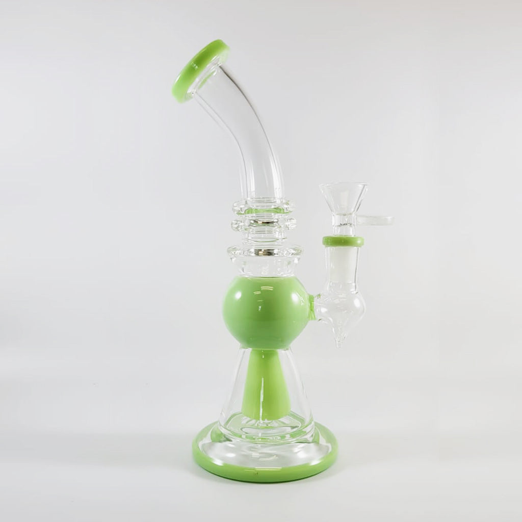 Milky green 8-inch cone perc glass bong, 14mm female – Online Smoke and Vape