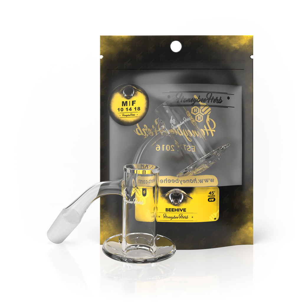 Beehive 45° black-line quartz banger by Honeybee Herb – Online Smoke and Vape