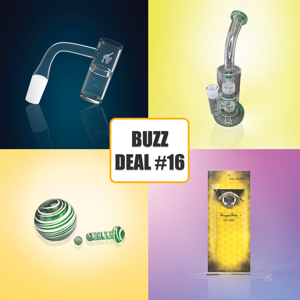 Honeybee Herb BuzzDeal bundle with banger, pillar set and dabber – Online Smoke and Vape