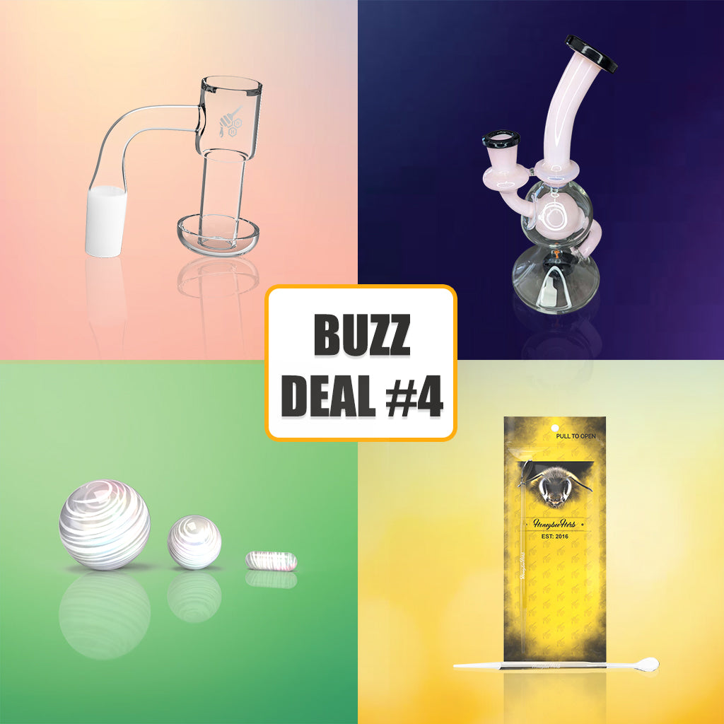 Honeybee Herb BuzzDeal bundle with bubble rig, banger and dabber – Online Smoke and Vape