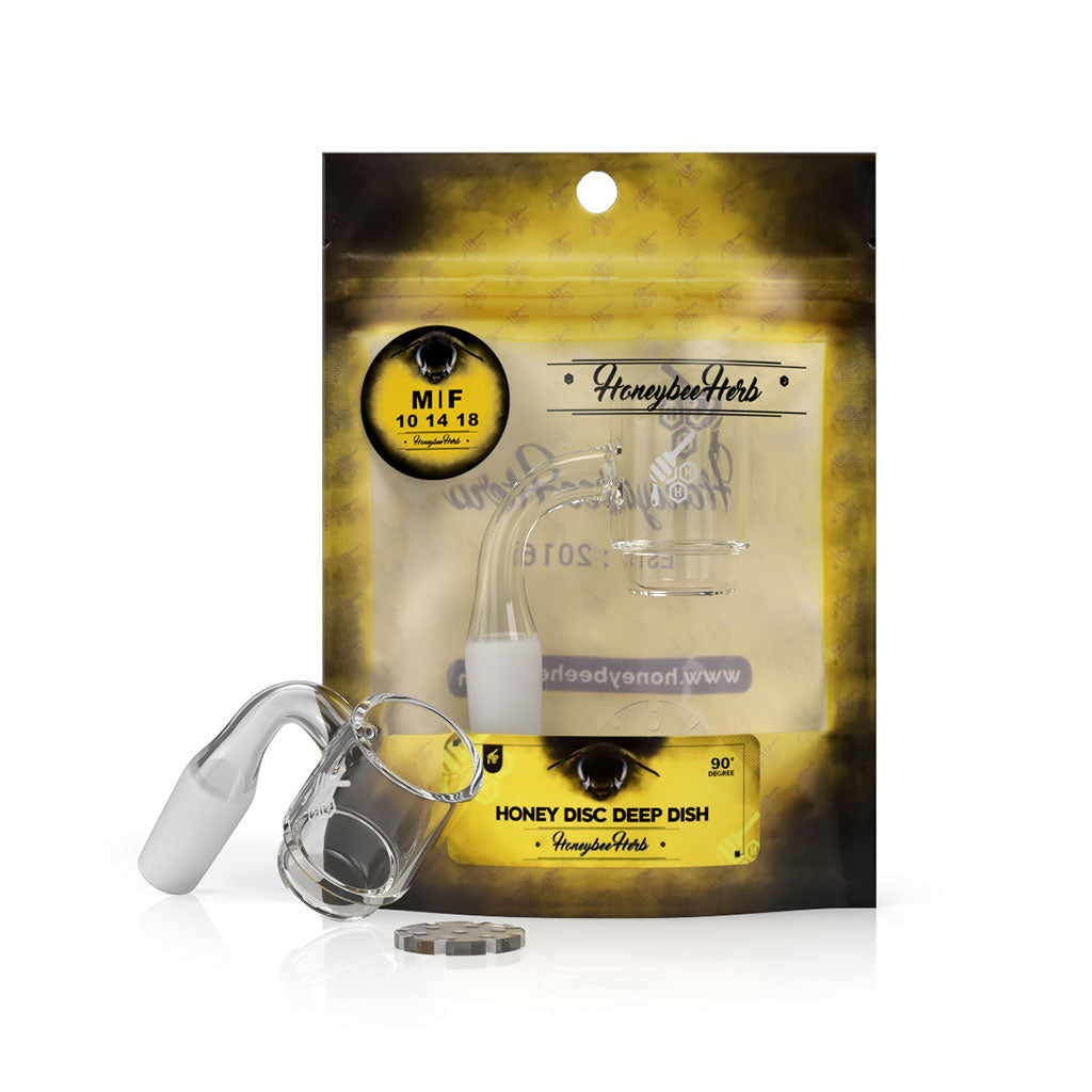 25mm Honey Disc Deep Dish Quartz Banger 90° | Honeybee Herb