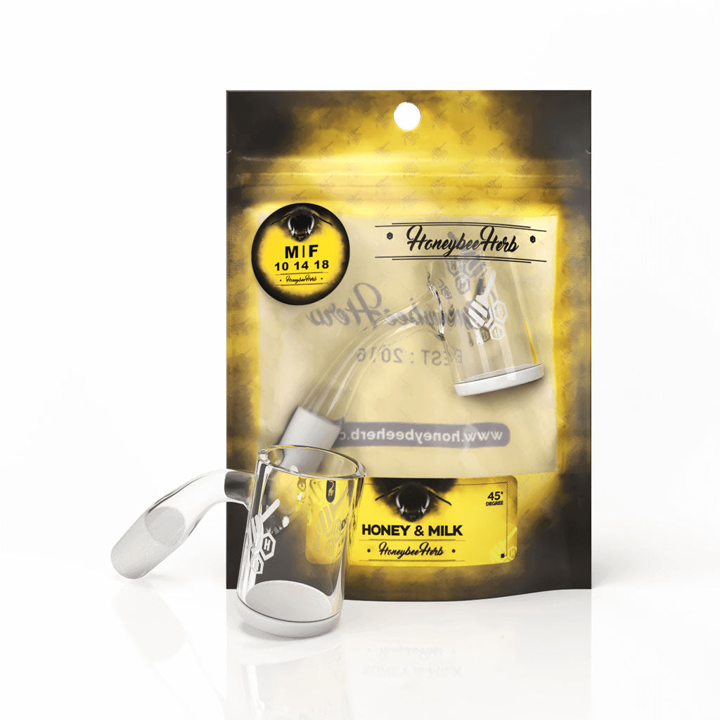 Honey & Milk 45° Quartz Banger 25mm - Honeybee Herb