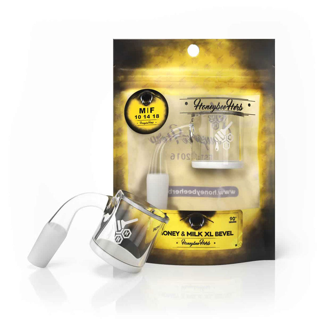 HONEY & MILK XL BEVEL QUARTZ BANGER - 90° DEGREE | YL-CLOSEOUT