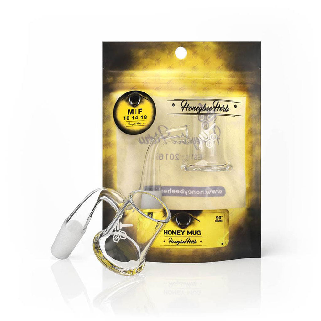 25mm Flat Top Quartz Banger 90° | Honeybee Herb Honey Mug