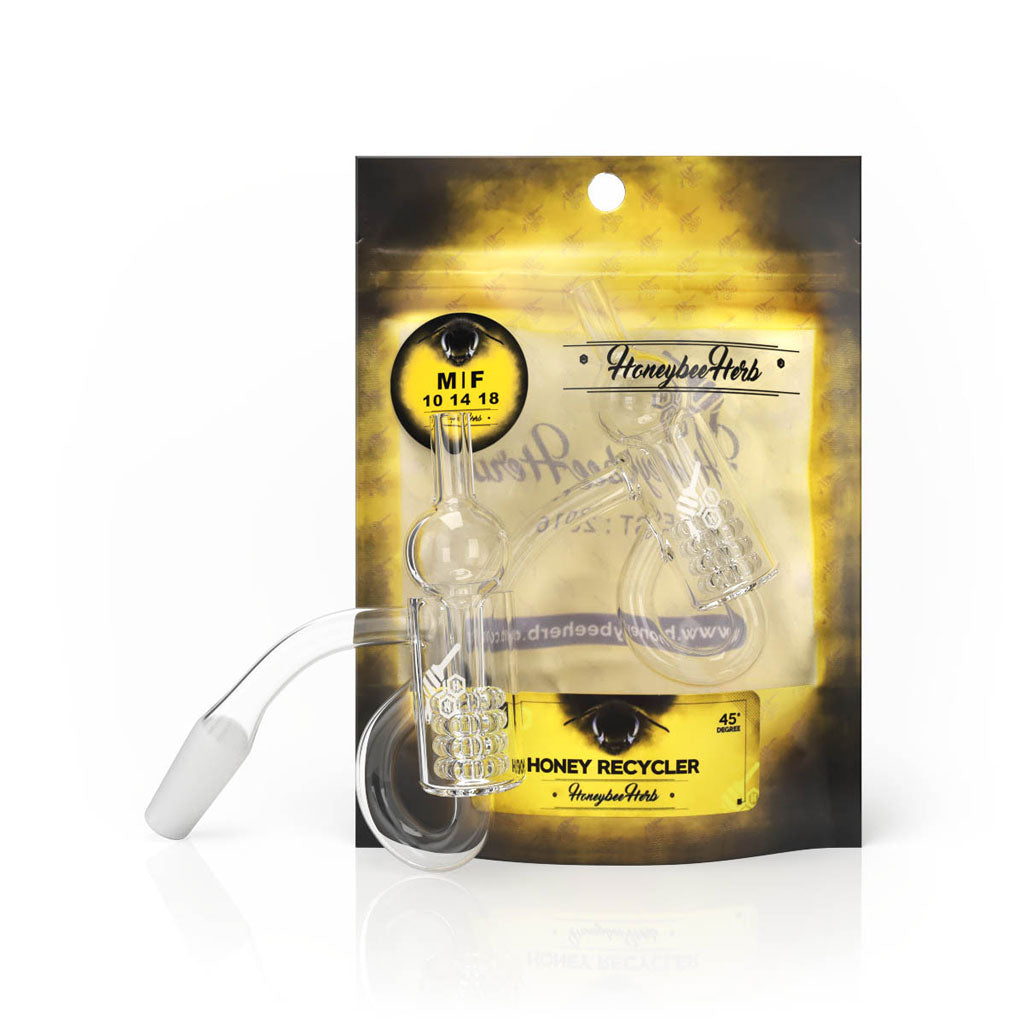 Honey Recycler Quartz Banger 45° + Insert & Cap | YL
