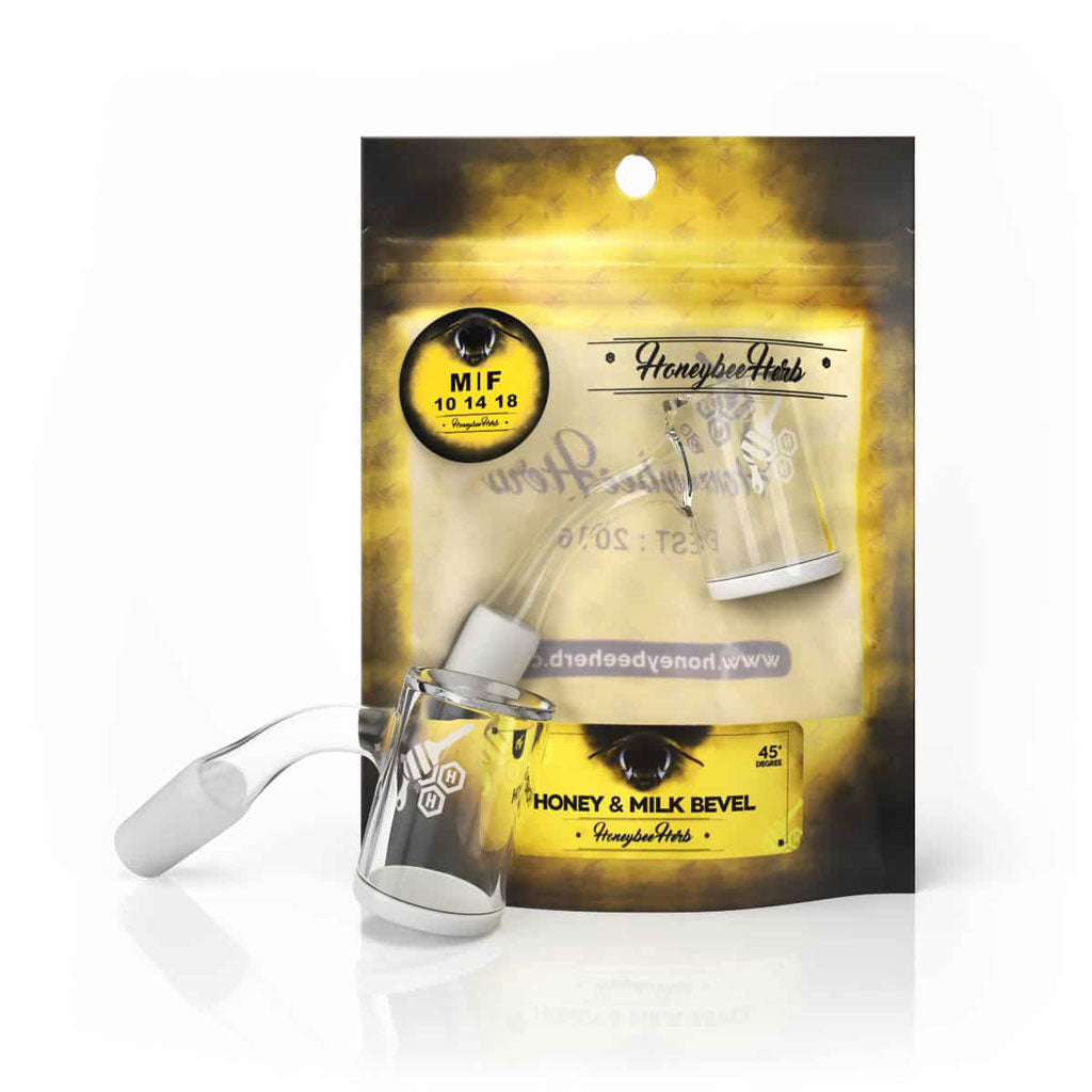45° Quartz Banger - Honey & Milk Bevel Edge 25mm | Honeybee