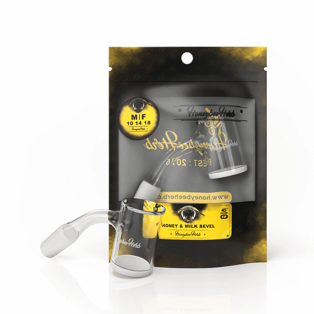 45° Full Weld Quartz Banger - Honey & Milk Bevel 25mm | BL