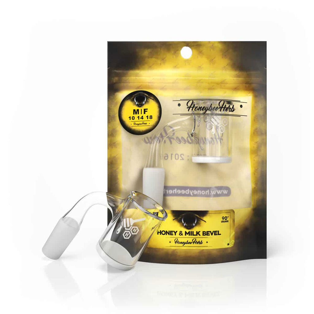 25mm Honey & Milk Bevel Quartz Banger 90° | Honeybee Herb