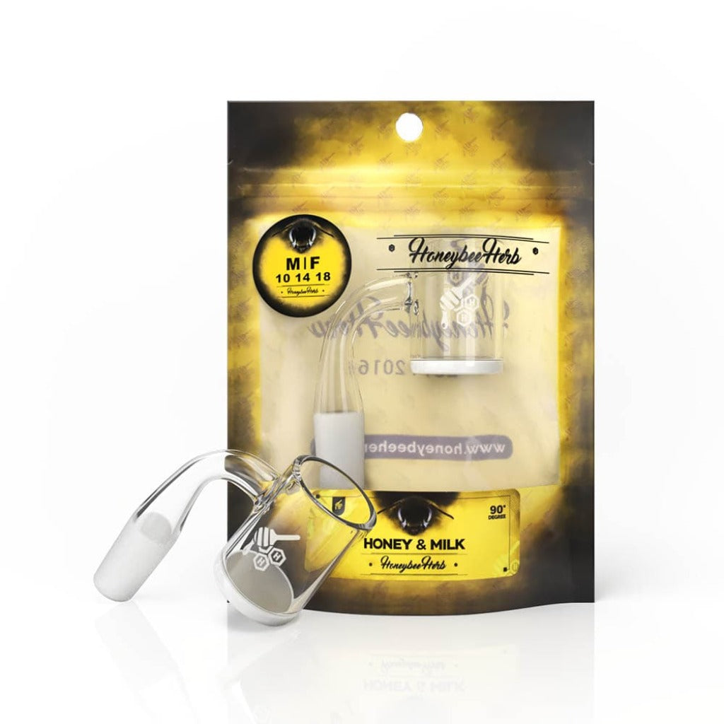 25mm Opaque Bottom Quartz Banger 90° | Honeybee Herb