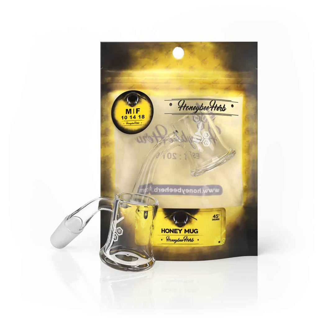 Honeybee Herb Honey Mug 45° Quartz Banger - 25mm | 3mm Thick