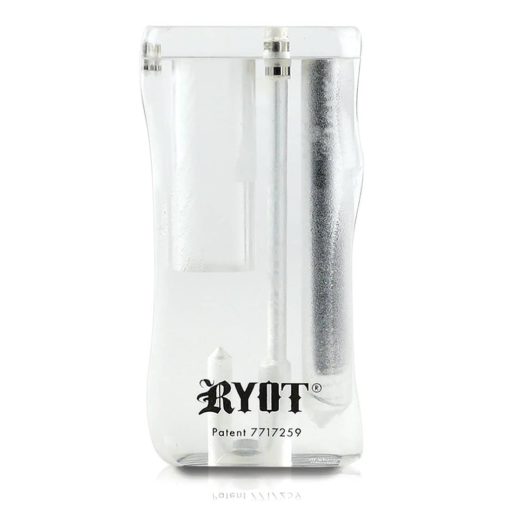RYOT clear acrylic magnetic dugout, front view – Online Smoke and Vape