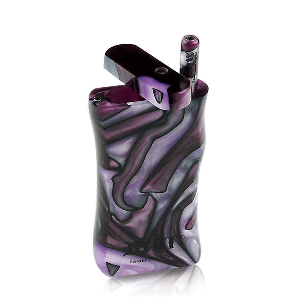 RYOT purple and white acrylic dugout, open with one hitter bat – Online Smoke and Vape