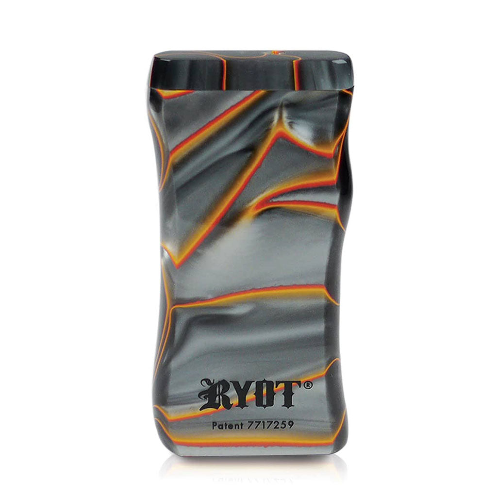 RYOT red and black acrylic magnetic dugout, front view – Online Smoke and Vape