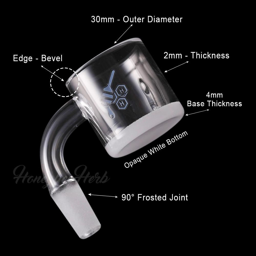 XL Durable Quartz Banger 30mm 90° - Honey & Milk Opaque Base