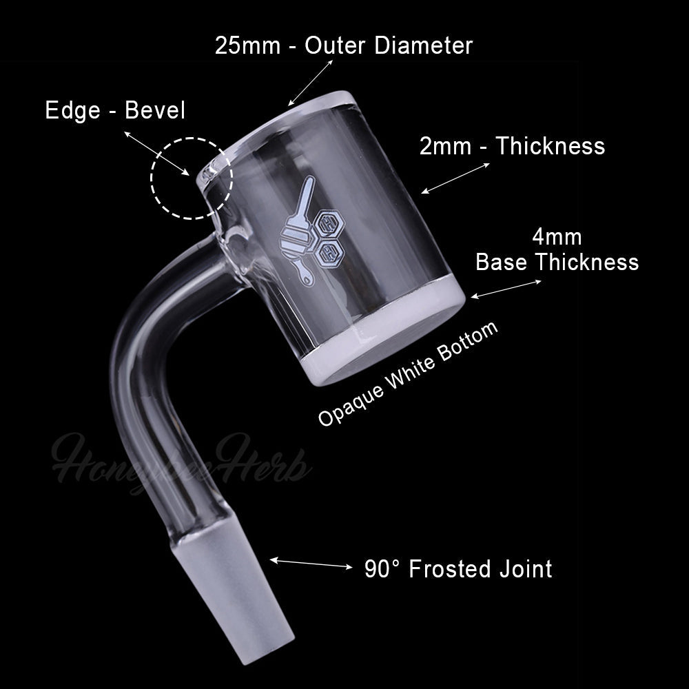 HONEY & MILK BEVEL QUARTZ BANGER - 90° DEGREE | YL-CLOSEOUT