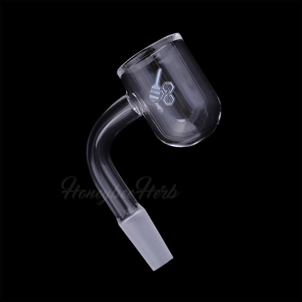 25mm Bevel Bowl Quartz Banger 90° | Honeybee Herb Yellow Line