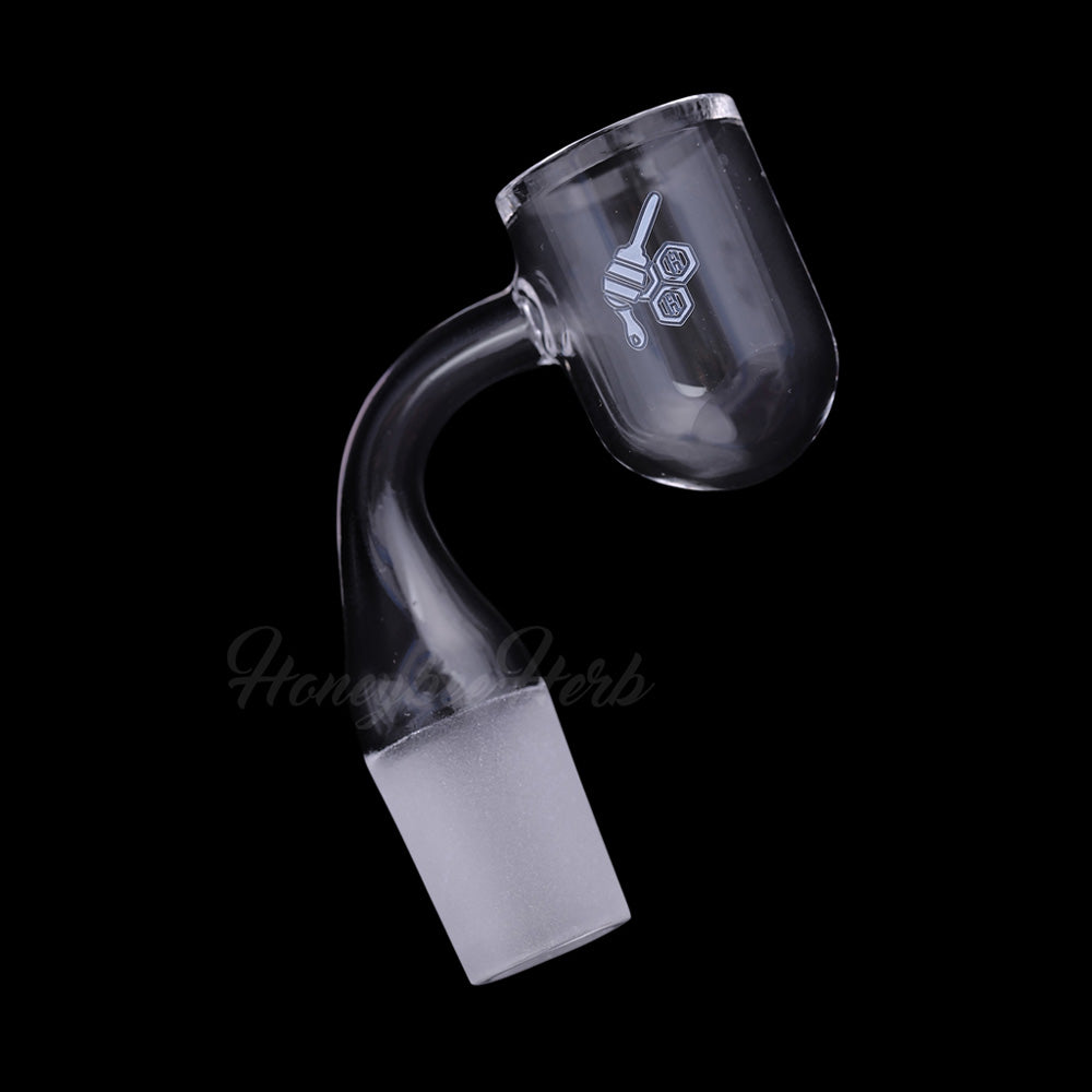 25mm Bevel Bowl Quartz Banger 90° | Honeybee Herb Yellow Line
