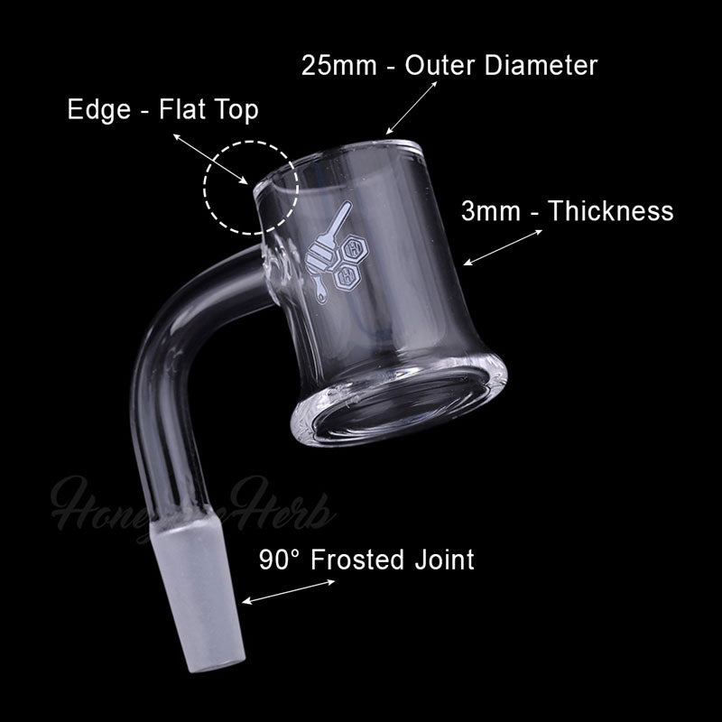 25mm Flat Top Quartz Banger 90° | Honeybee Herb Honey Mug