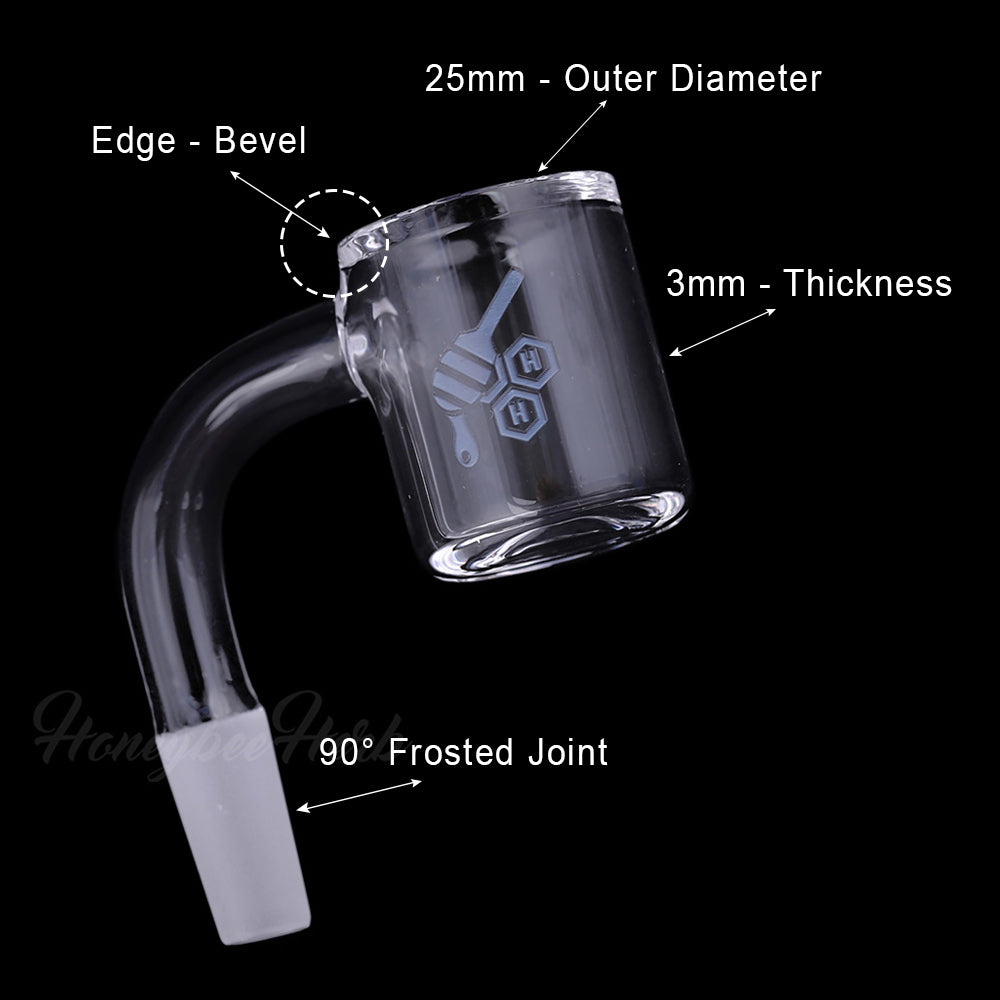 25mm Quartz Banger 90° - Honeybee Herb Original Bevel | YL